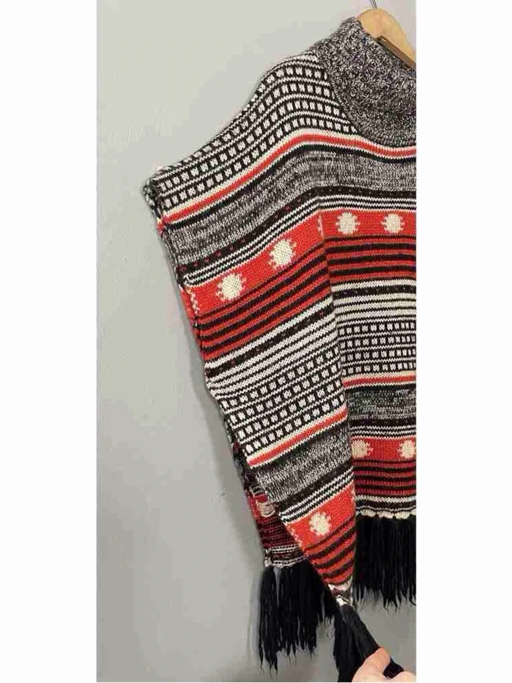 WD.NY Black and Gray Marled Knit Shrug